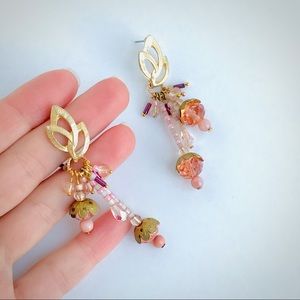 Earrings with crystal glass pendant